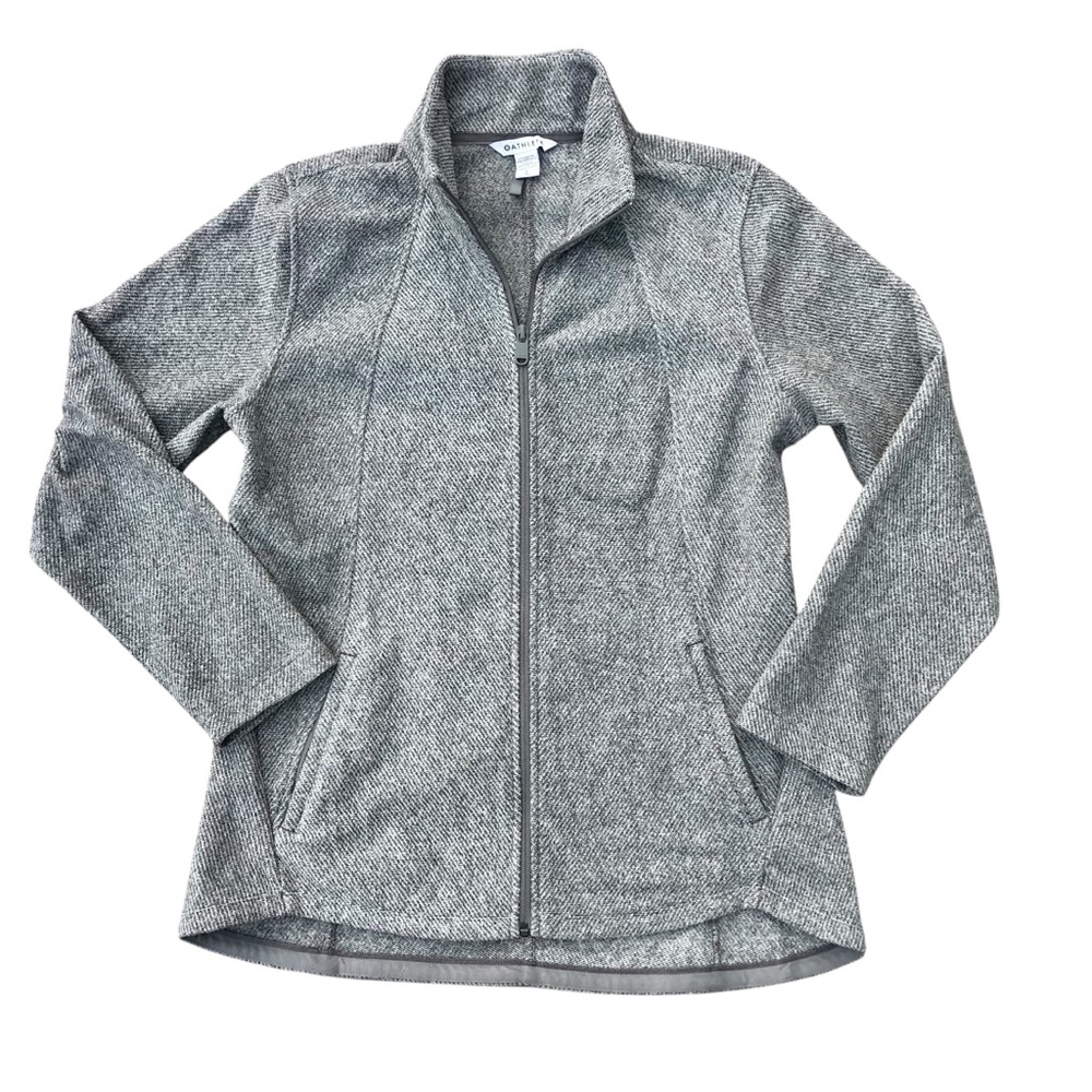 ATHLETA | Stroll Fleece Full Zip Jacket Large Grey
